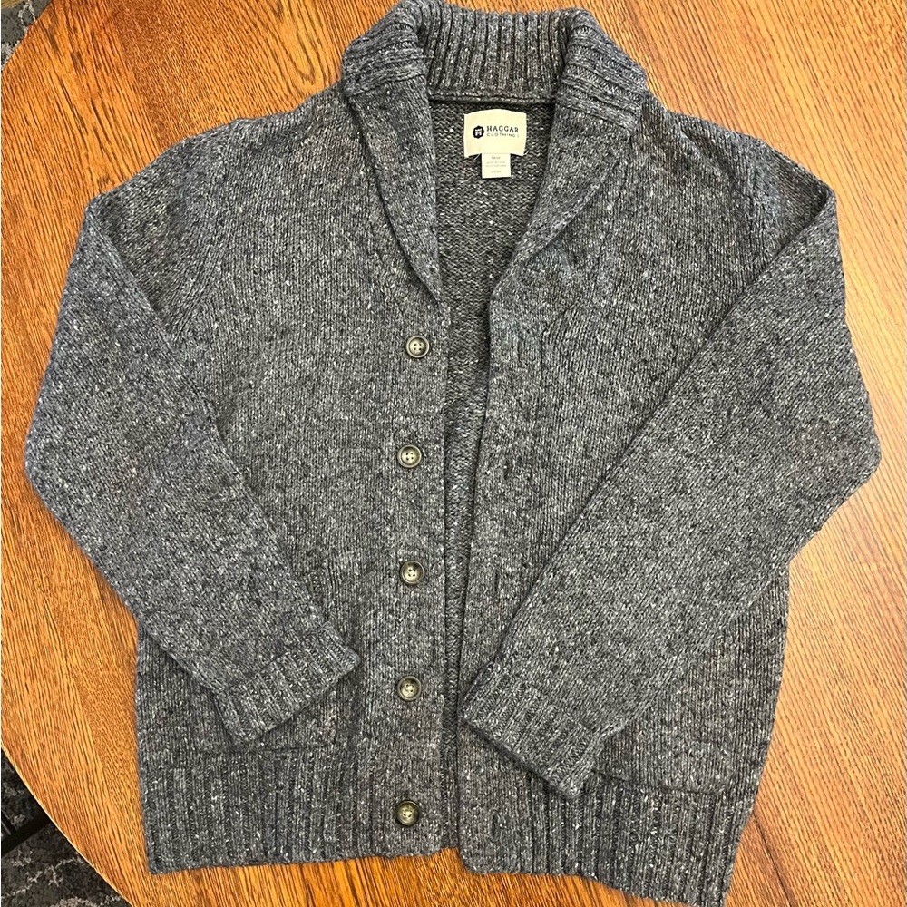 Men’s Haggar Gray Cardigan Sweater. Grandpa Core. Men’s Size Medium.